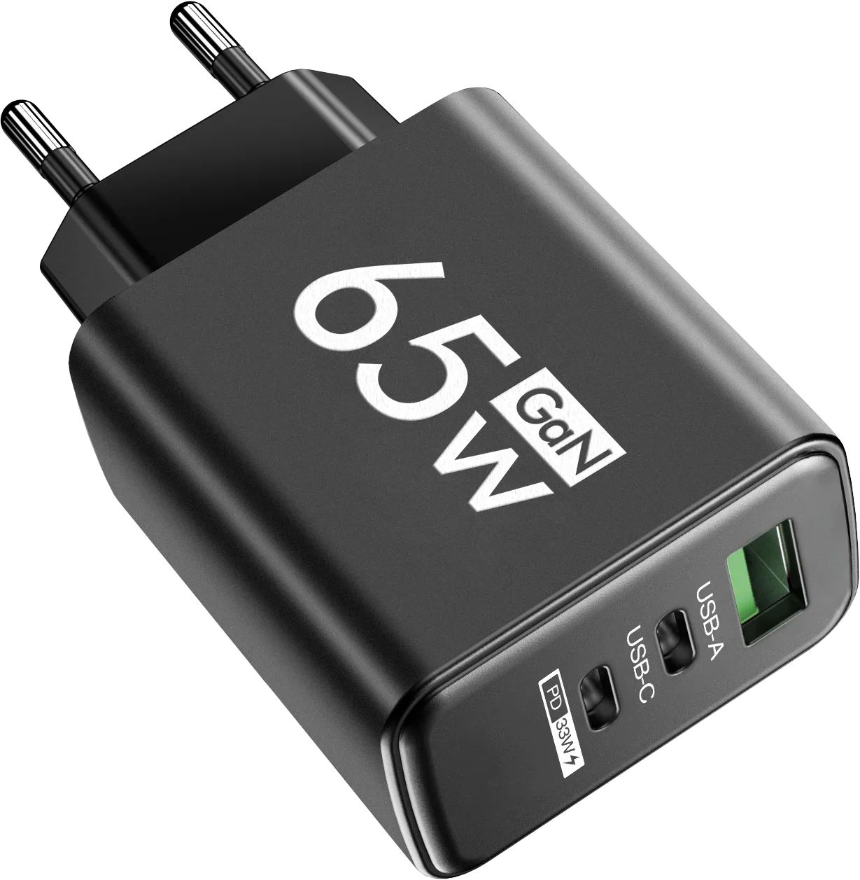 65W GaN USB-C Wall Charger – 3 Port PD 3.0 Fast Charger