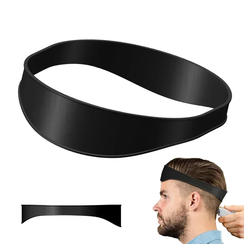 DIY Men Hair Trimming Ruler Neckline Guide Haircuts Curved Headband Styler Ruler Barber Comb Beard Tools Hair Styling Tool Peaceful Pleasures Health and Wellness A-black