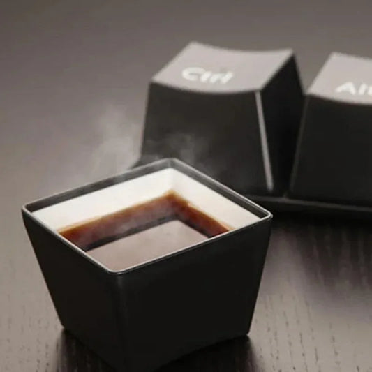 Creative Keyboard Tea Cup Office Coffee Cup Black Ctrl Del Alt Key Mug Peaceful Pleasures Health and Wellness