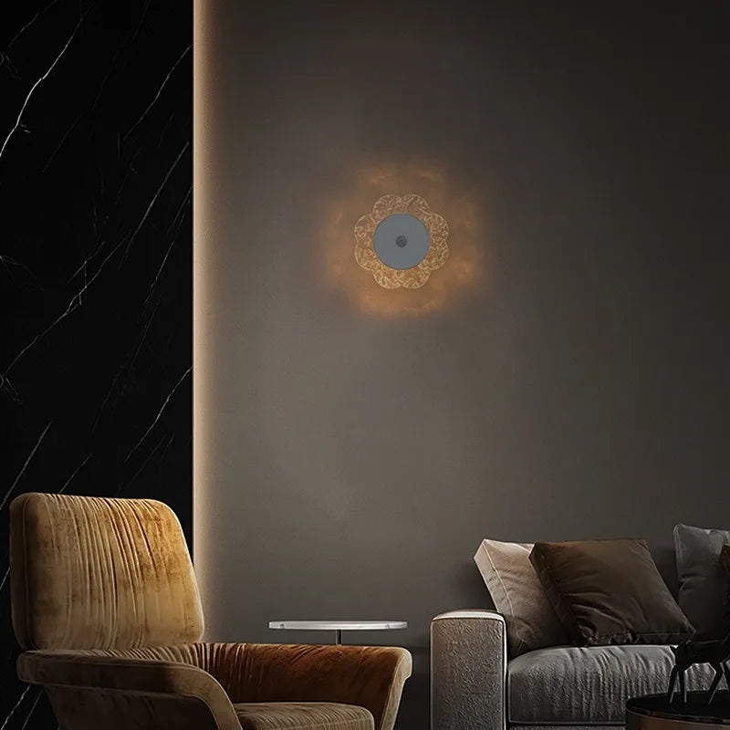Eight Petal Flower Wall Lamp | Motion Sensor, Dimmable, No Wiring