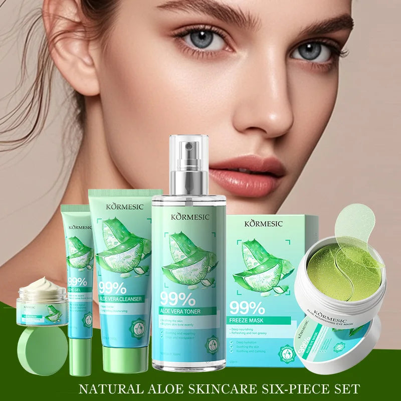 Aloe Vera Skincare Set – Cleanser, Toner, Acne Gel & Eye Mask Skincare Set Peaceful Pleasures Health and Wellness