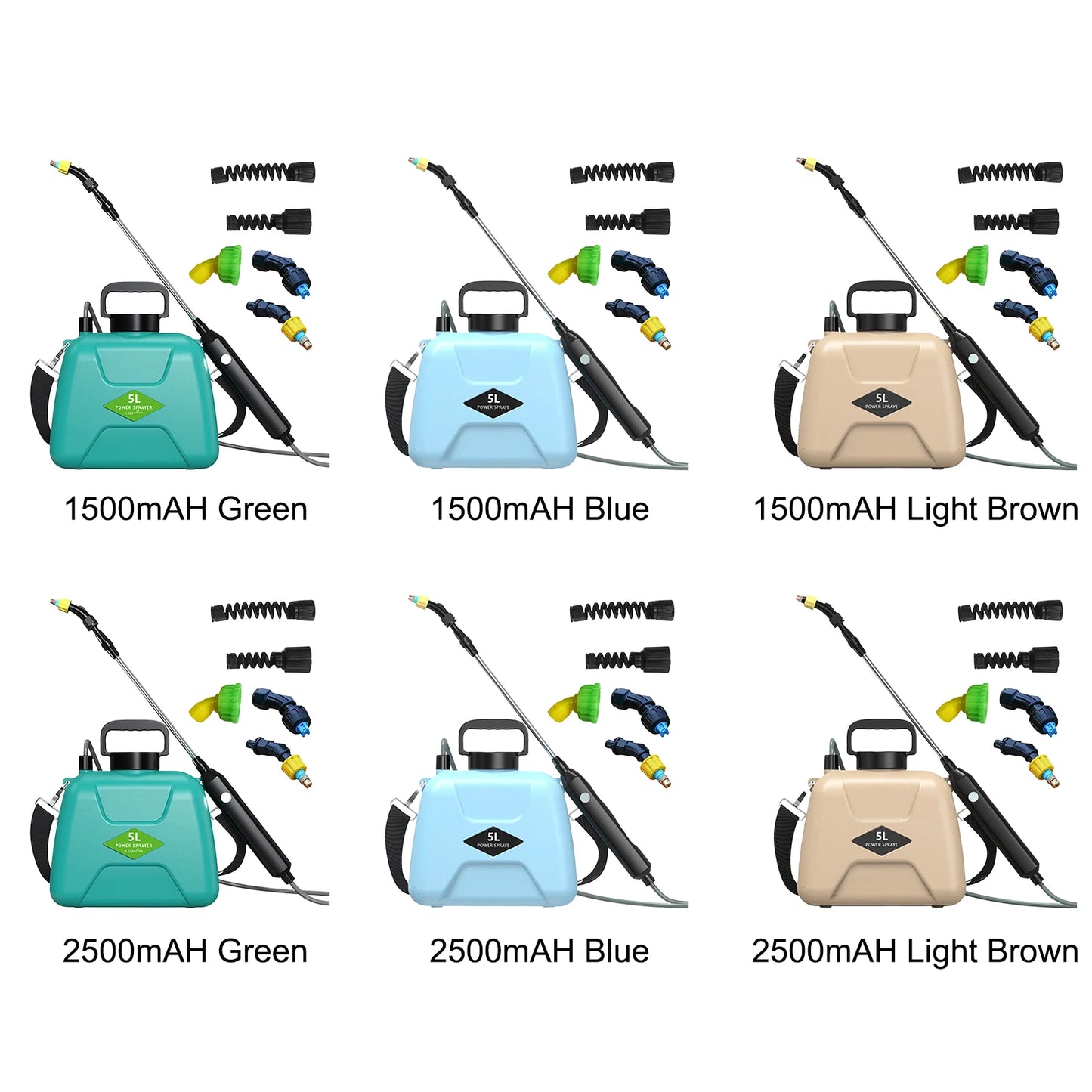5L Battery Powered Sprayer with 3 Mist Nozzles Rechargeable Retractable Wand Plant Sprayer with Shoulder Strap for Lawn Garden Peaceful Pleasures Health and Wellness