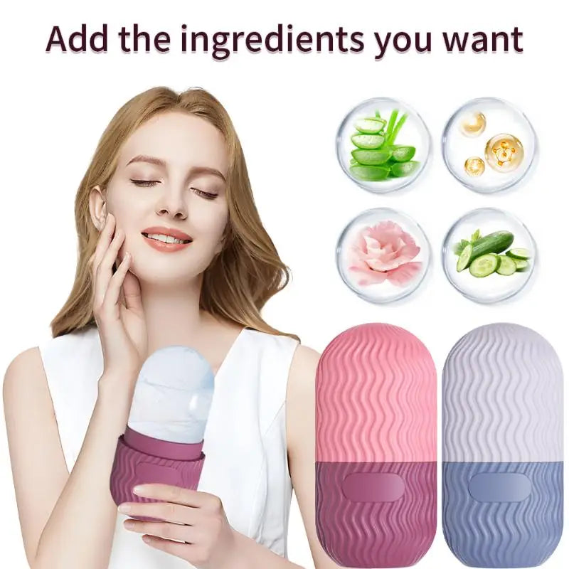 Silicone Cube Tray Shape Face Facial Ice Roller Massage Face Massage Roller Facial Reusable Ice Face Roller Skincare Tool Peaceful Pleasures Health and Wellness