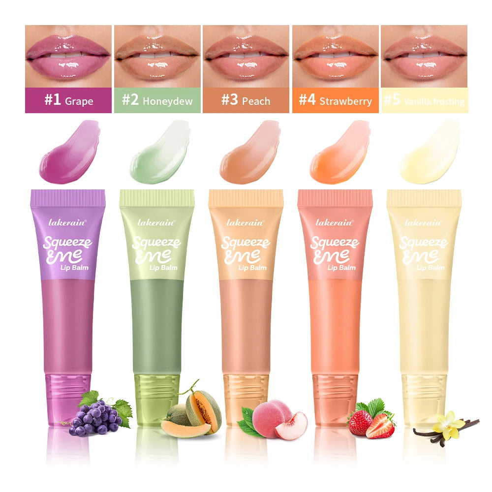 Lip Gloss Long Lasting Moisturizing Lip Balm with Hyaluronic Acid Sheer Strawberry Flavor Squeeze Tube Plumping Gloss Hydration Peaceful Pleasures Health and Wellness