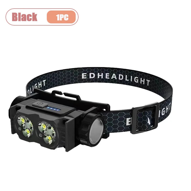 LED Rechargeable Headlamp – Waterproof, Bright & Hands-Free