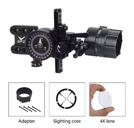 Compound Bow Sight Single Pin Scope Hunting Shooting Archery