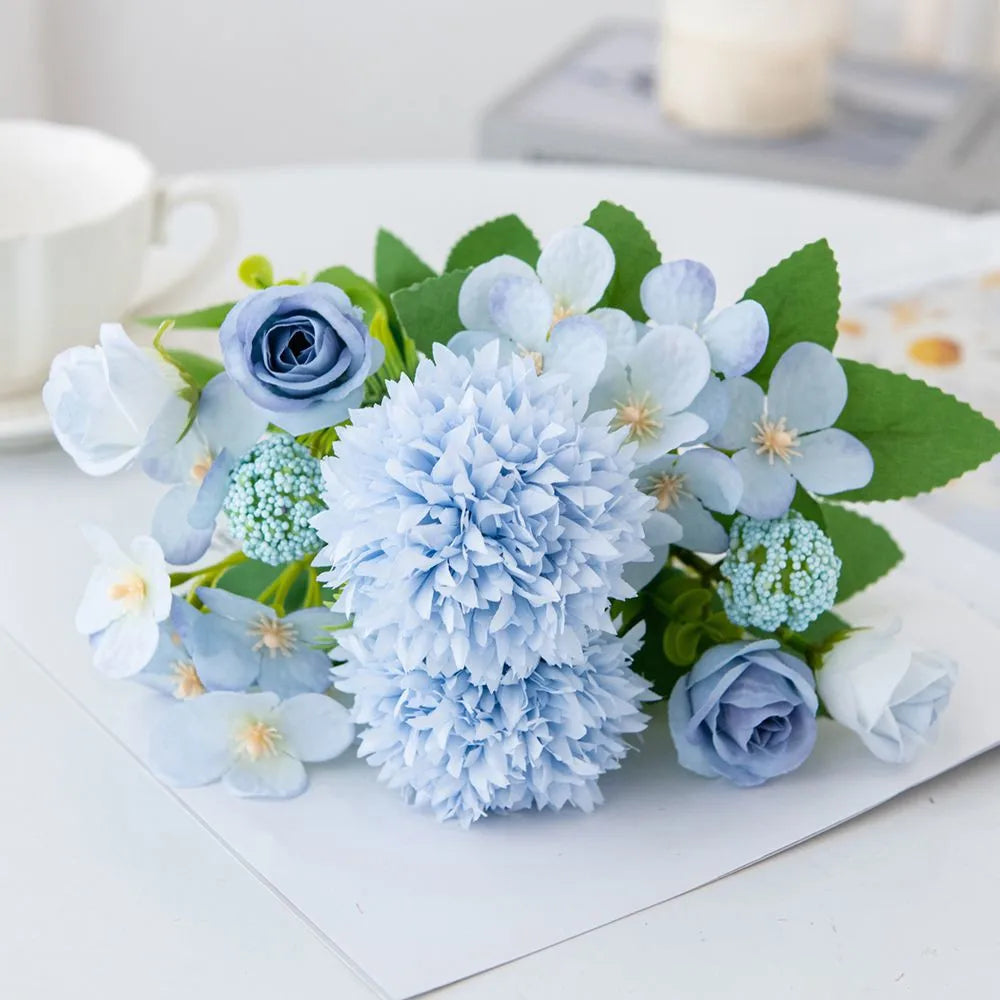 Silk Artificial Rose & Chrysanthemum Flowers | Wedding Home Decor