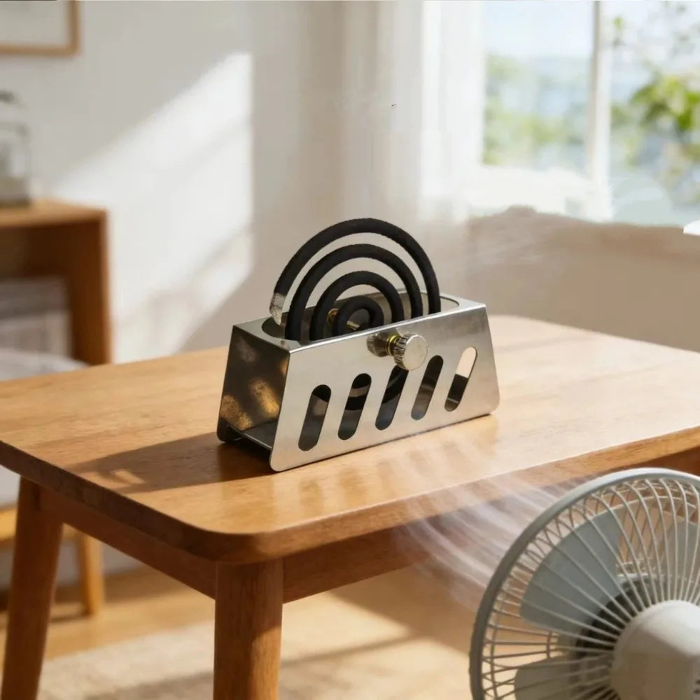 Stainless Steel Mosquito Coil Holder – Portable Incense Tray