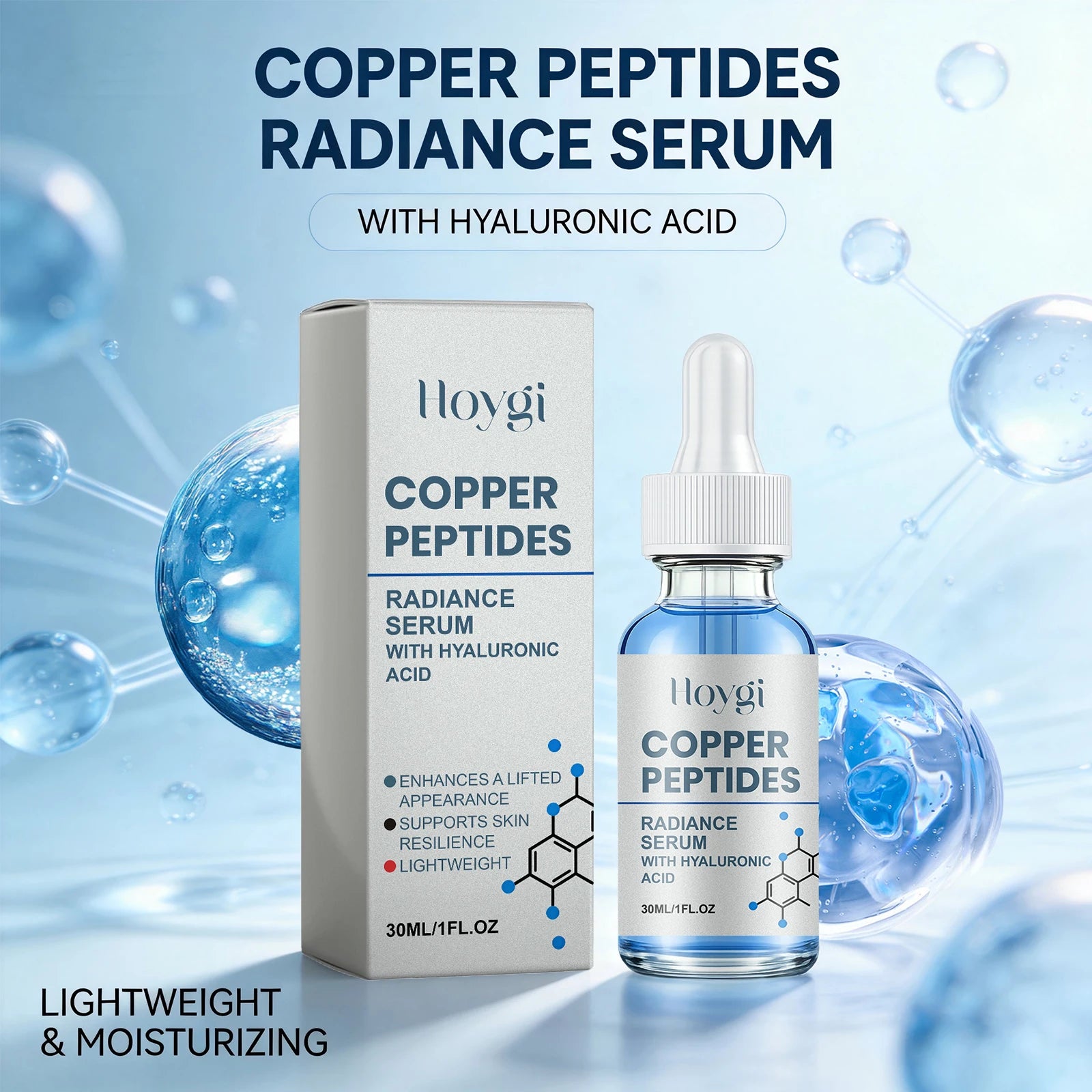 Copper Peptide Essence for Sensitive Dry Skin Moisturizing Brightening Firming Lifting Face Barrier Repair Renewing Face Serum Peaceful Pleasures Health and Wellness