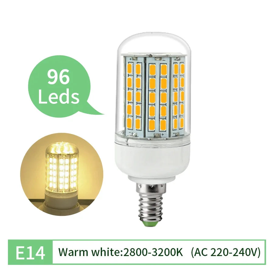 E27 E14 LED Corn Bulb 220V 5730 SMD – Energy Saving 50,000Hr
