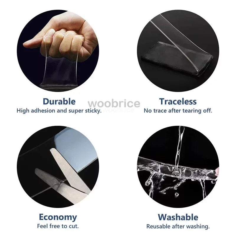 Super Strong Double-Sided Tape – 3m & 5m Reusable Rolls