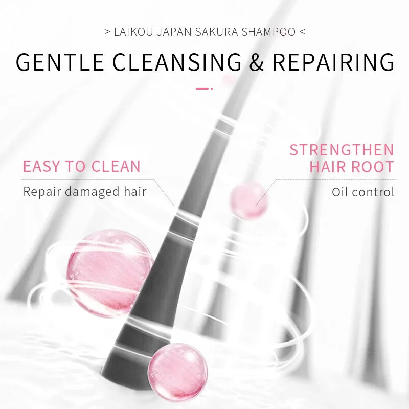 LAIKOU Sakura Shampoo & Hair Conditioner – Repair, Smooth & Nourish Peaceful Pleasures Health and Wellness