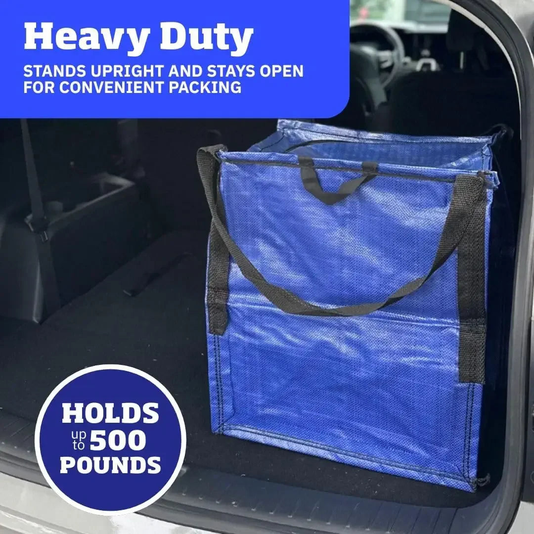 Heavy Duty Zipper Tote Bag, 22-Gallon Reusable Storage Bag, Holds 500 lbs, Self-Standing Blue Peaceful Pleasures Health and Wellness