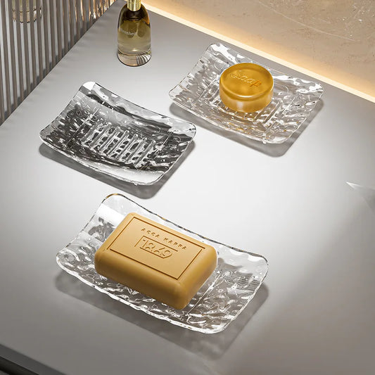 Wall-Mounted Glacier Pattern Soap Dish | Bathroom Soap Holder Soap Dish Oasis Select