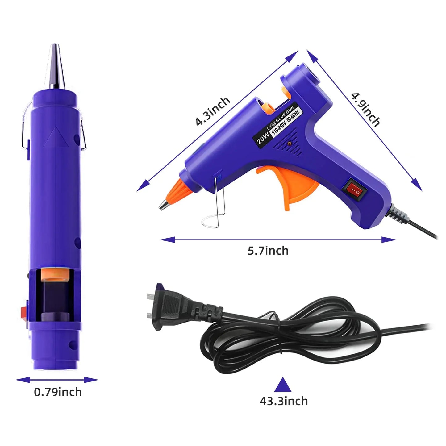 20W Mini Hot Melt Glue Gun – 7mm Glue Sticks, DIY & Crafts