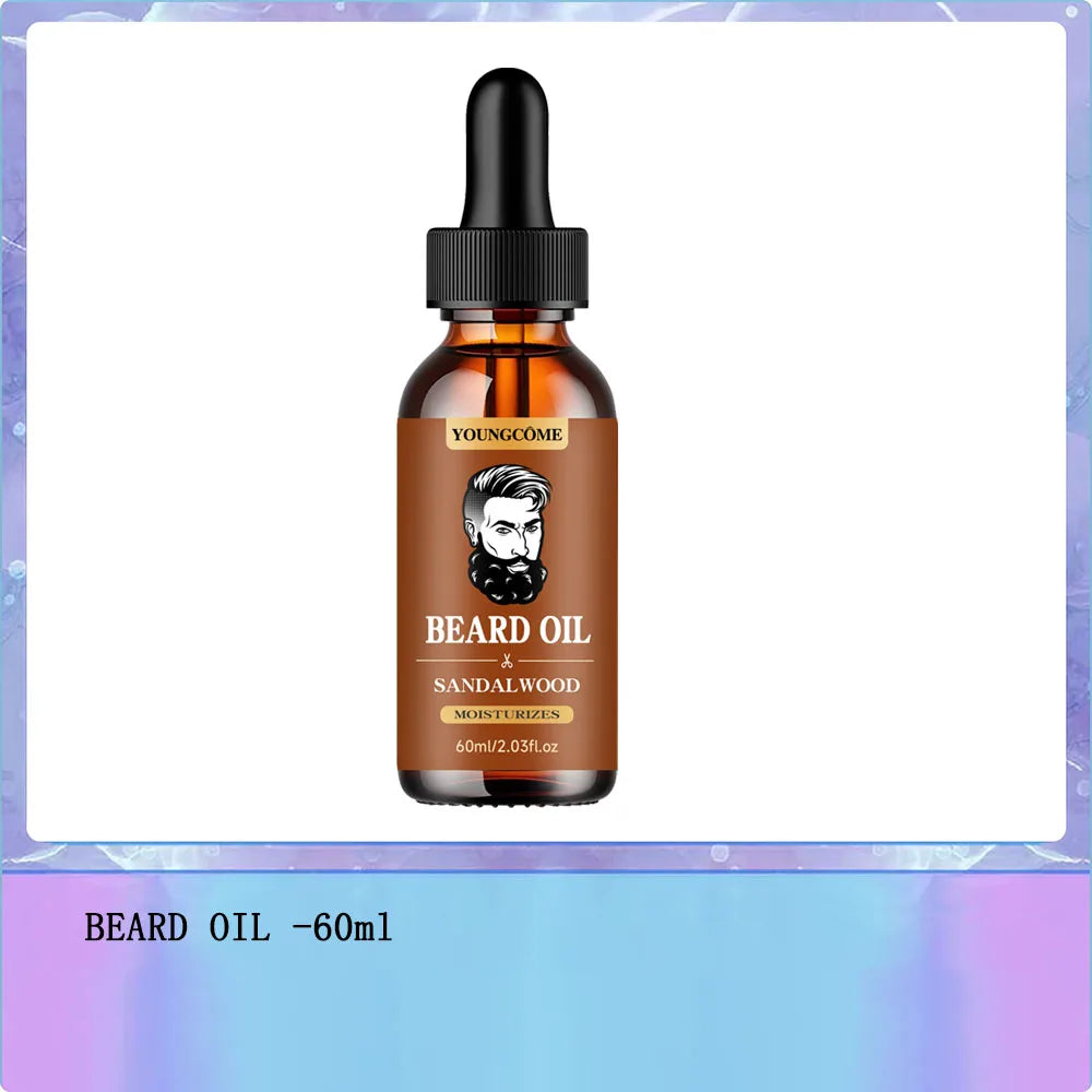 YOUNGCOME Beard Growth Oil & Sandalwood Balm | Argan Oil Kit