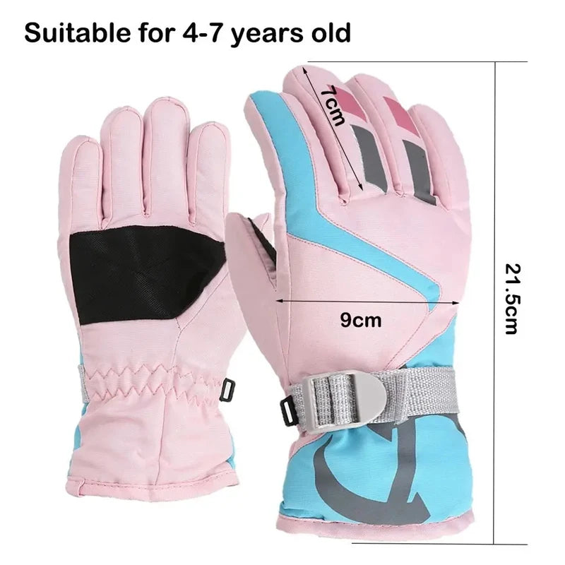 Kids Waterproof Ski Gloves | Windproof Winter Snow Gloves 4–7