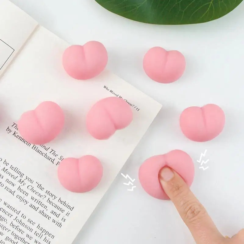 Glow-in-the-Dark Squishy Peach Bum Stickers 10pc Fidget Toy
