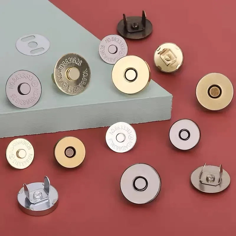 Magnetic Snap Buttons for Bags & Sewing – Metal Flatback Set