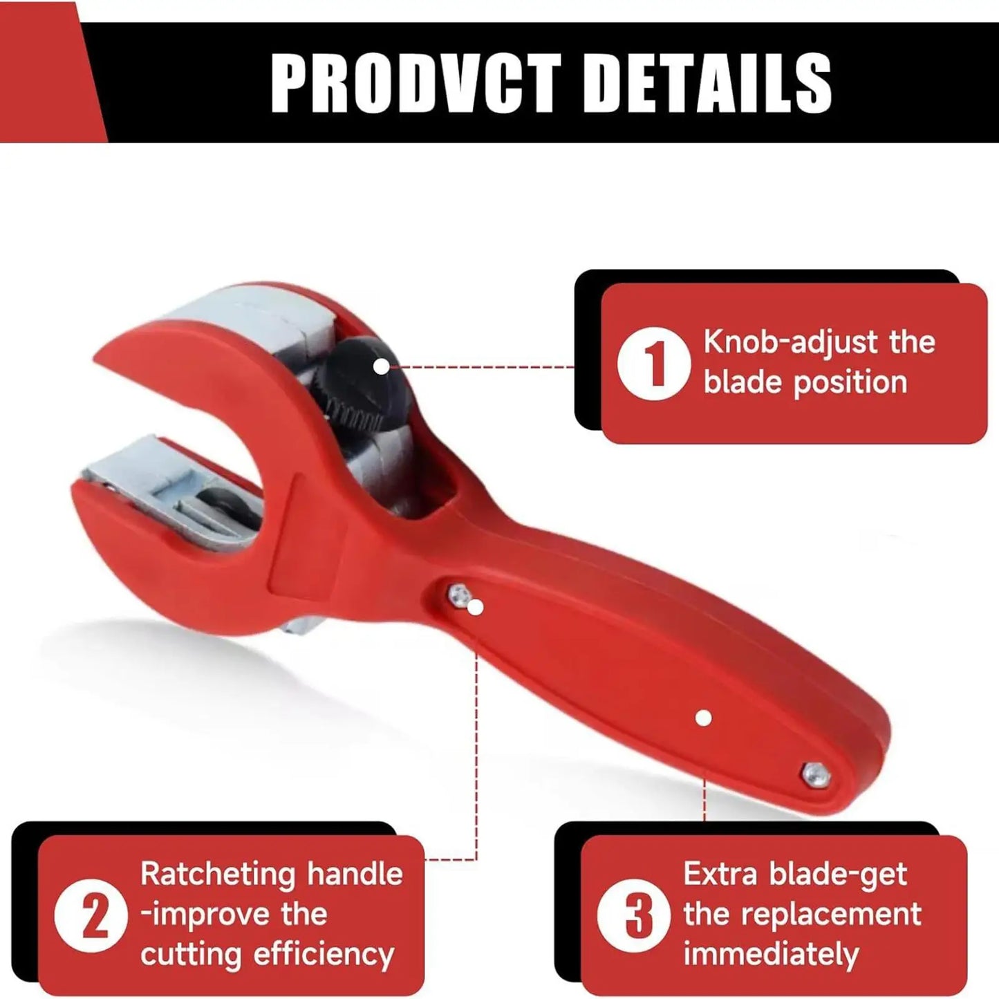 Ratchet Pipe Cutter 8–29mm | Copper, PVC & Aluminum Tubes