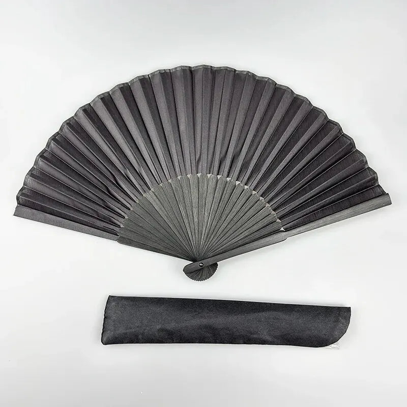 Chinese Style Black Vintage Hand Fan Folding Fans Dance Wedding Party Favor Chinese Dance Party Folding Fans Peaceful Pleasures Health and Wellness