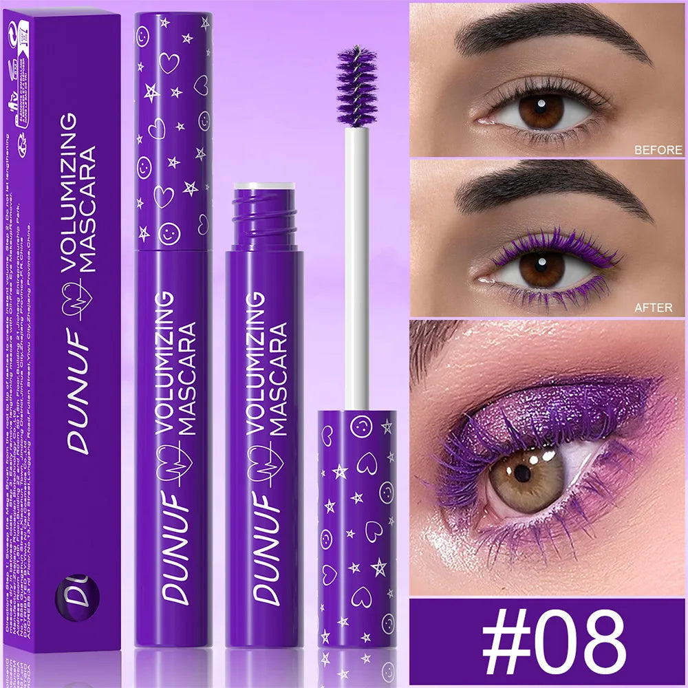 Colorful Waterproof Mascara – Green Blue Purple Curling & Lengthening