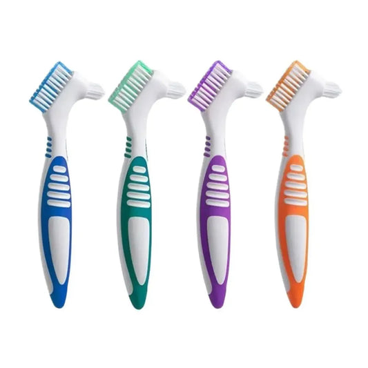Double-Sided Denture Brush – Anti-Slip Handle Cleaning Toothbrush Oral Care Peaceful Pleasures Health and Wellness