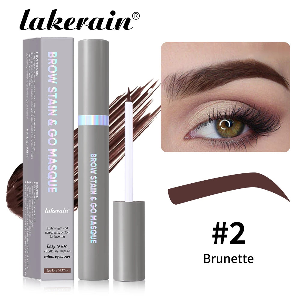 Lakerain Eyebrow Staining Masque Stackable Colors Long Lasting Makeup Effect Smudge-Resistant Moisturizing Eyebrows Dye Cosmetic Peaceful Pleasures Health and Wellness Brunette