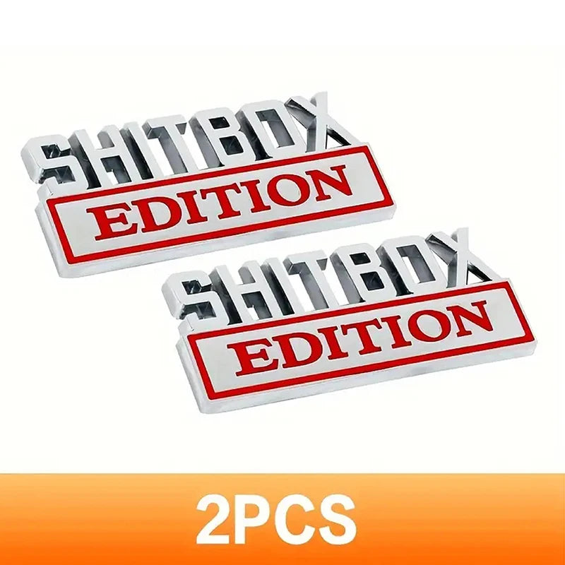 SHITBOX zinc alloy car stickers, car tailgate, car modification car stickers, personalized fashion, specifications are diverse Peaceful Pleasures Health and Wellness