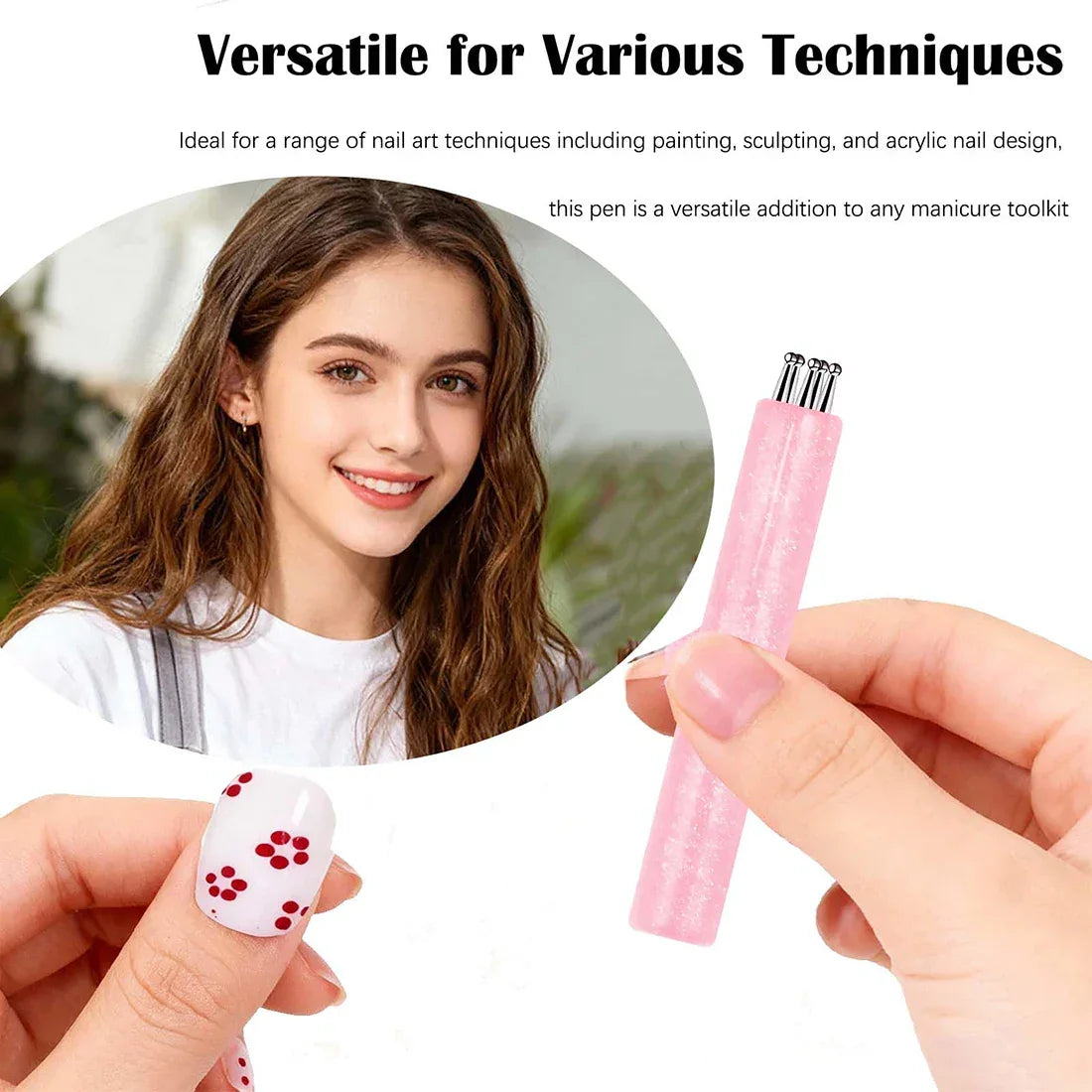 5 Petal Flower Nail Dotting Pen One Stroke Flower Design Tool for Nail Art, Manicure Rhinestone Gems Picker & Dotting Painting Peaceful Pleasures Health and Wellness
