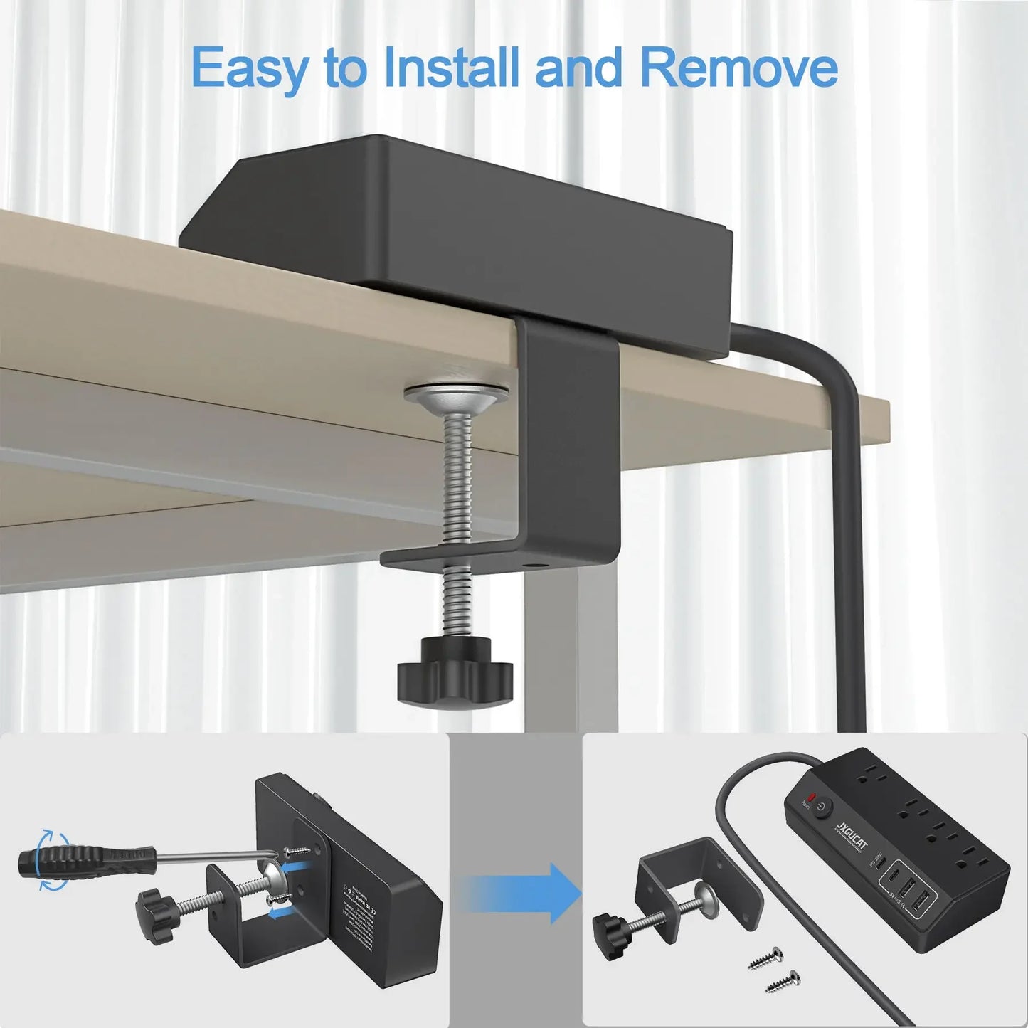 PASSUS 1625W Desk Clip Power Strip with PD20W USB-C Charging Peaceful Pleasures Health and Wellness