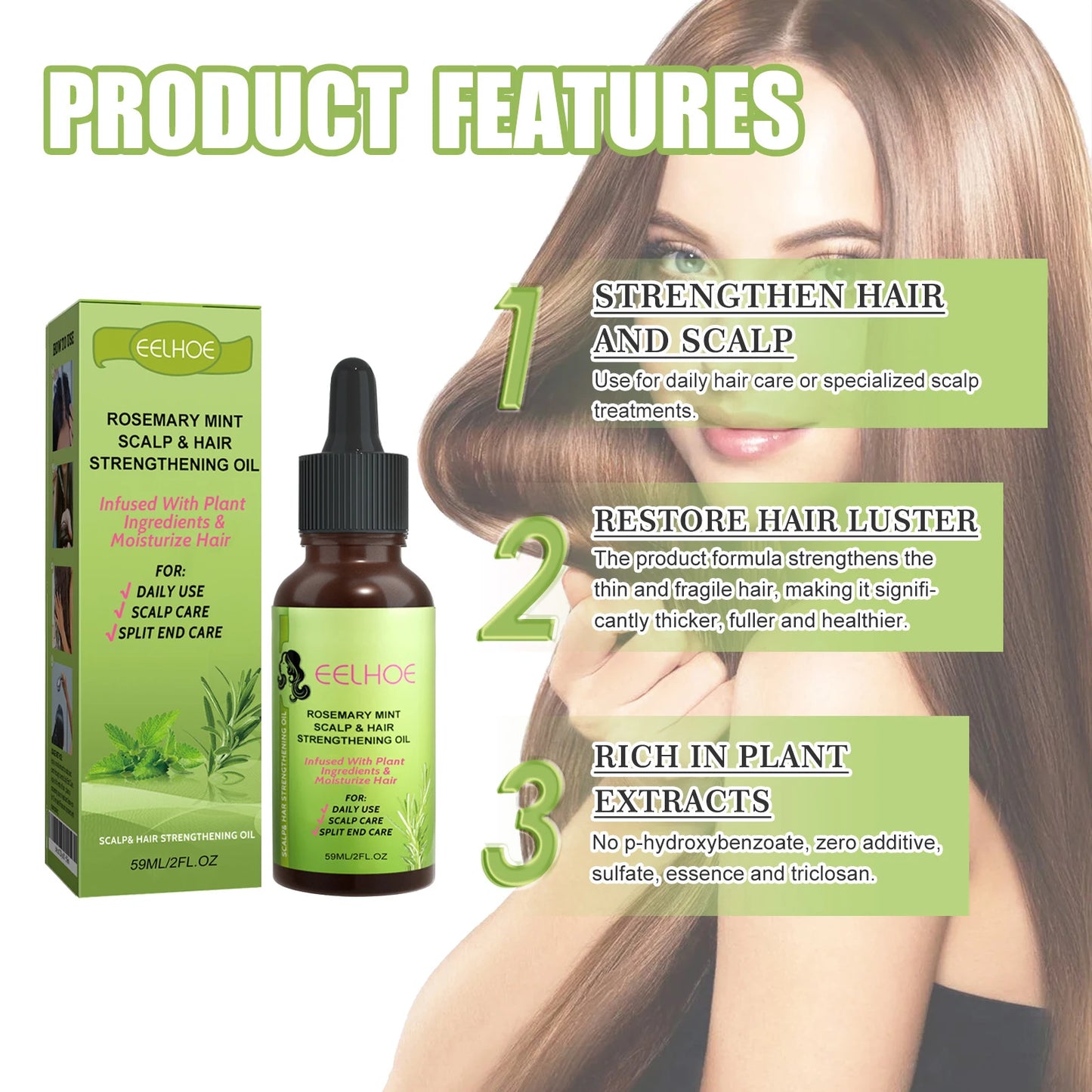 Scalp & Hair Strengthening Oil Effectively Repairing Damaged Scalp Reduce Dandruff Control Oil Moisturizing Hair Essential Oil Peaceful Pleasures Health and Wellness
