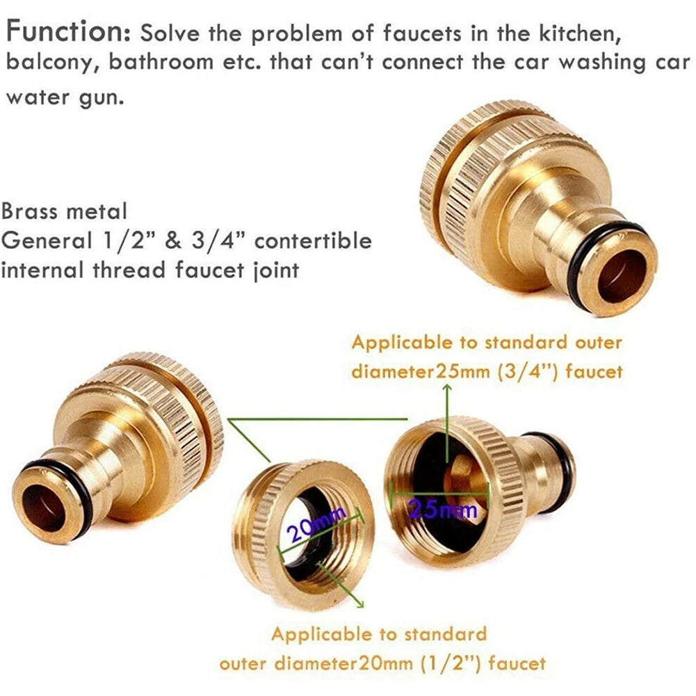 G3 4 G1 2 Brass Fitting Adaptor Universal Garden Hose Tap Connector