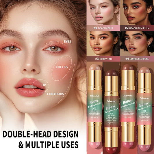 Lakerain Butter Glow Bronzer & Blush Stick – Multi-Use Bronzer Blush Stick Oasis Select