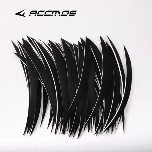 7-inch Feathers White Black Red Arrow Plumas Archery Shafts Hunting Peaceful Pleasures Health and Wellness black-50pcs