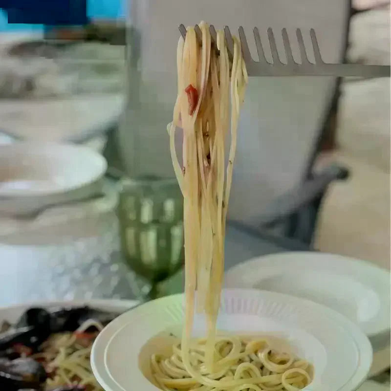 Stainless Steel Pasta Serving Fork | Heat-Resistant Handle Pasta Serving Fork Peaceful Pleasures Health and Wellness
