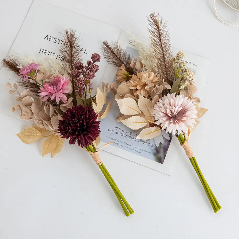 Silk Chrysanthemum Artificial Flower Bouquet | Wedding & Home Decor
