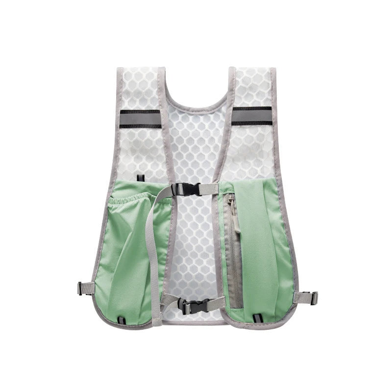 Outdoor Hiking Vest Bag Waterproof Nylon Material Cycling Bag Road Running and Hiking Backpack Peaceful Pleasures Health and Wellness Green