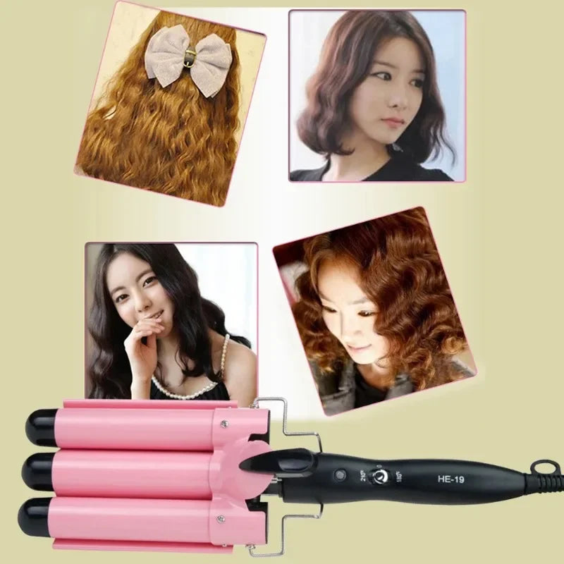 Triple Barrel Hair Curler | Fast-Heating Ceramic Wave Wand