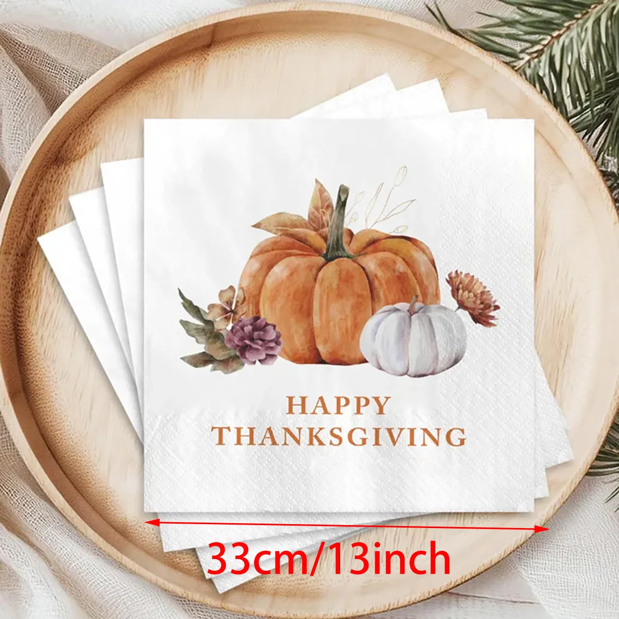 Custom Thanksgiving Napkins 40-Pack | Personalized Fall Decor