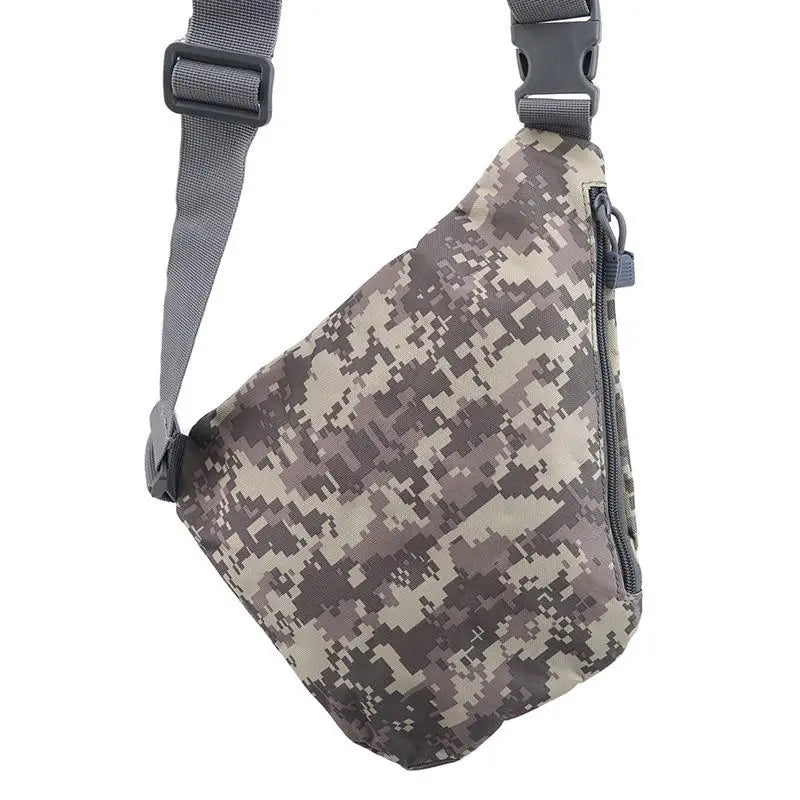 Outdoor Cycling Crossbody Bag Multi Functional Tactical Chest Bag Mountaineering Army Fans Chest Hanging Bag Men's Shoulder Bag Peaceful Pleasures Health and Wellness camouflage (right)