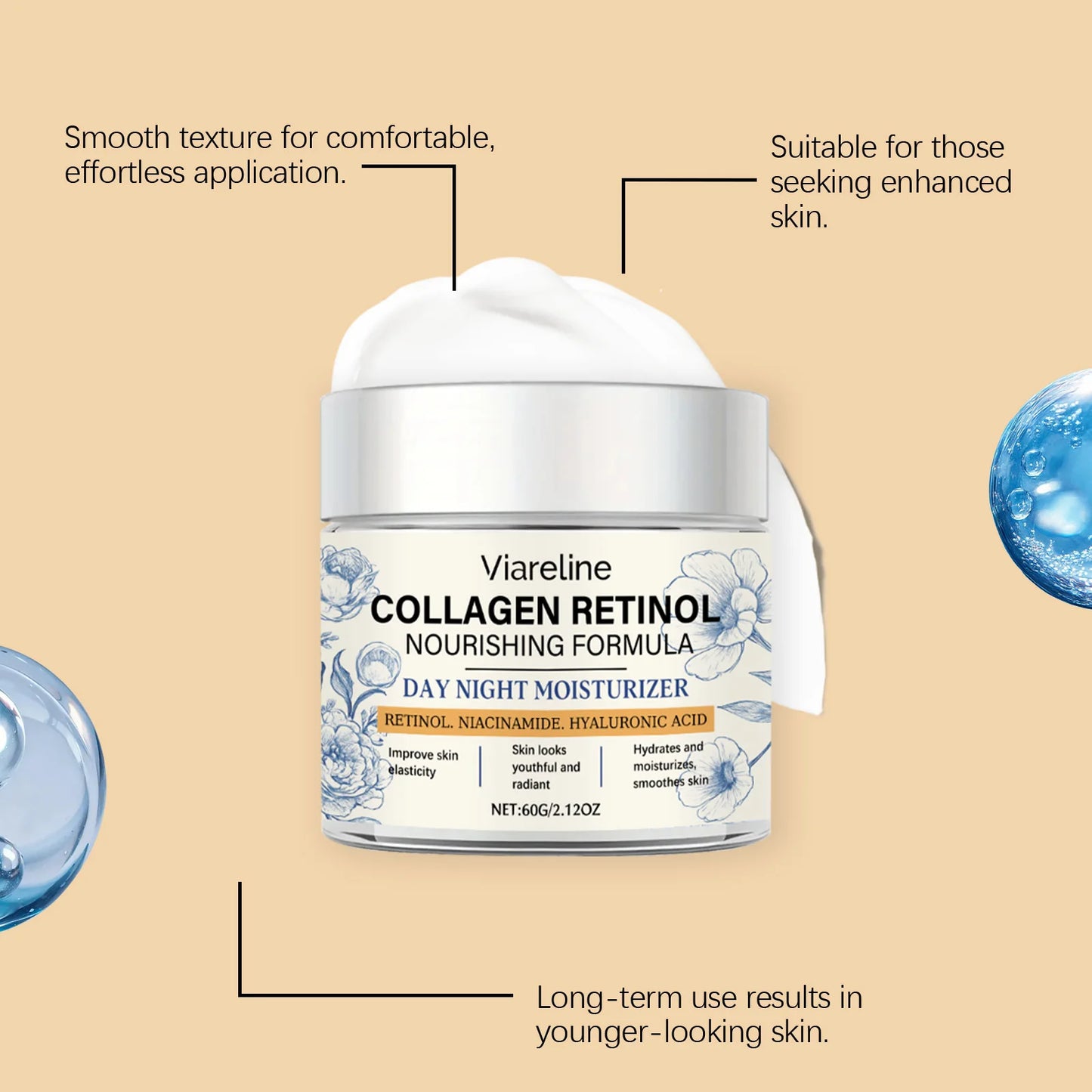 Viareline Retinol Moisturizing Cream – Hydration & Elasticity