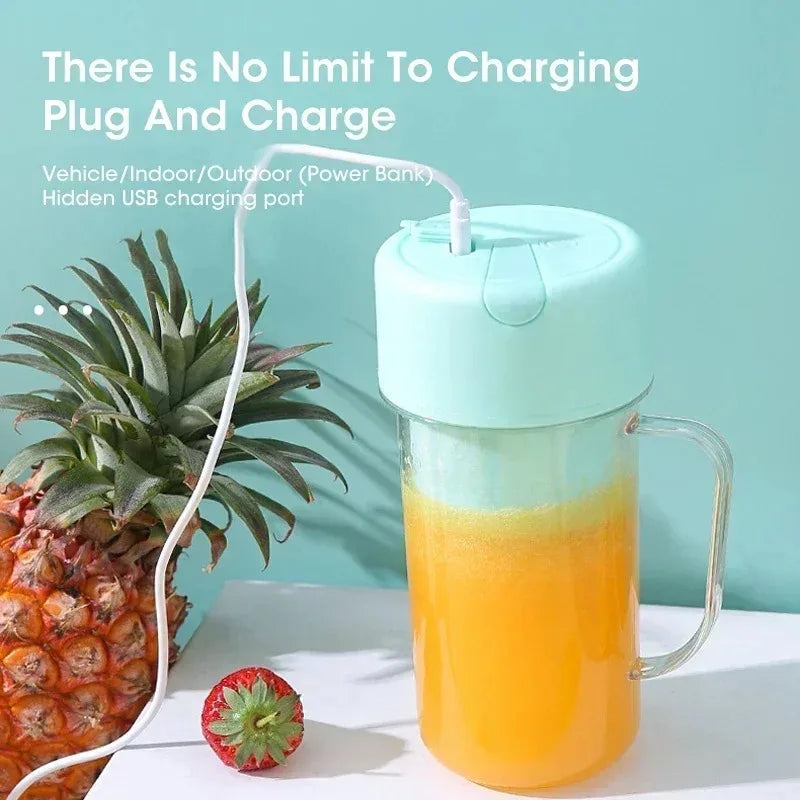 Portable USB Rechargeable Electric Juicer Cup 300ml With Straw Fruit Blender For Smoothie Shakes Home Outdoor Office Peaceful Pleasures Health and Wellness