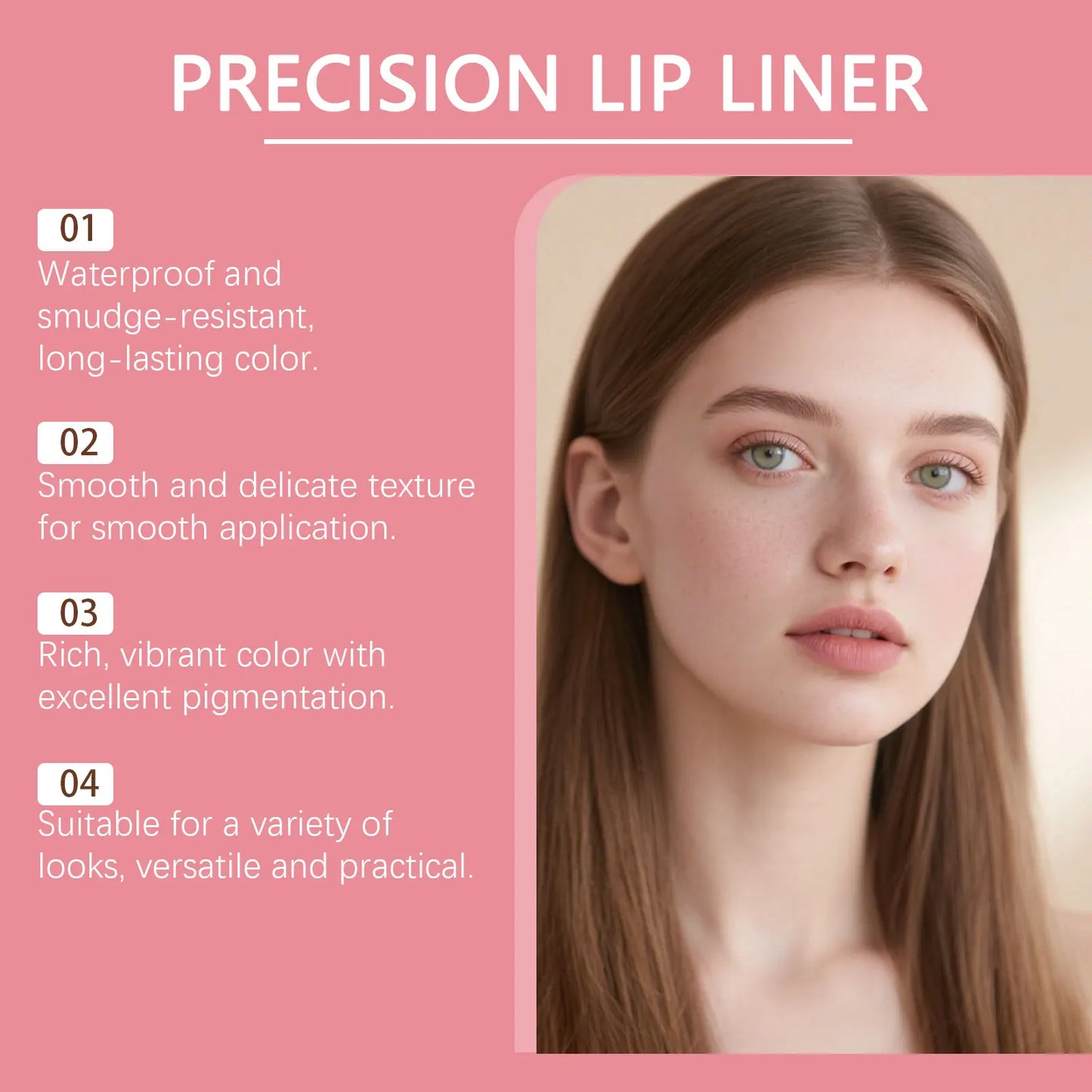 Zephoco Waterproof High Pigment Lip Liner Pencil | Long-Lasting