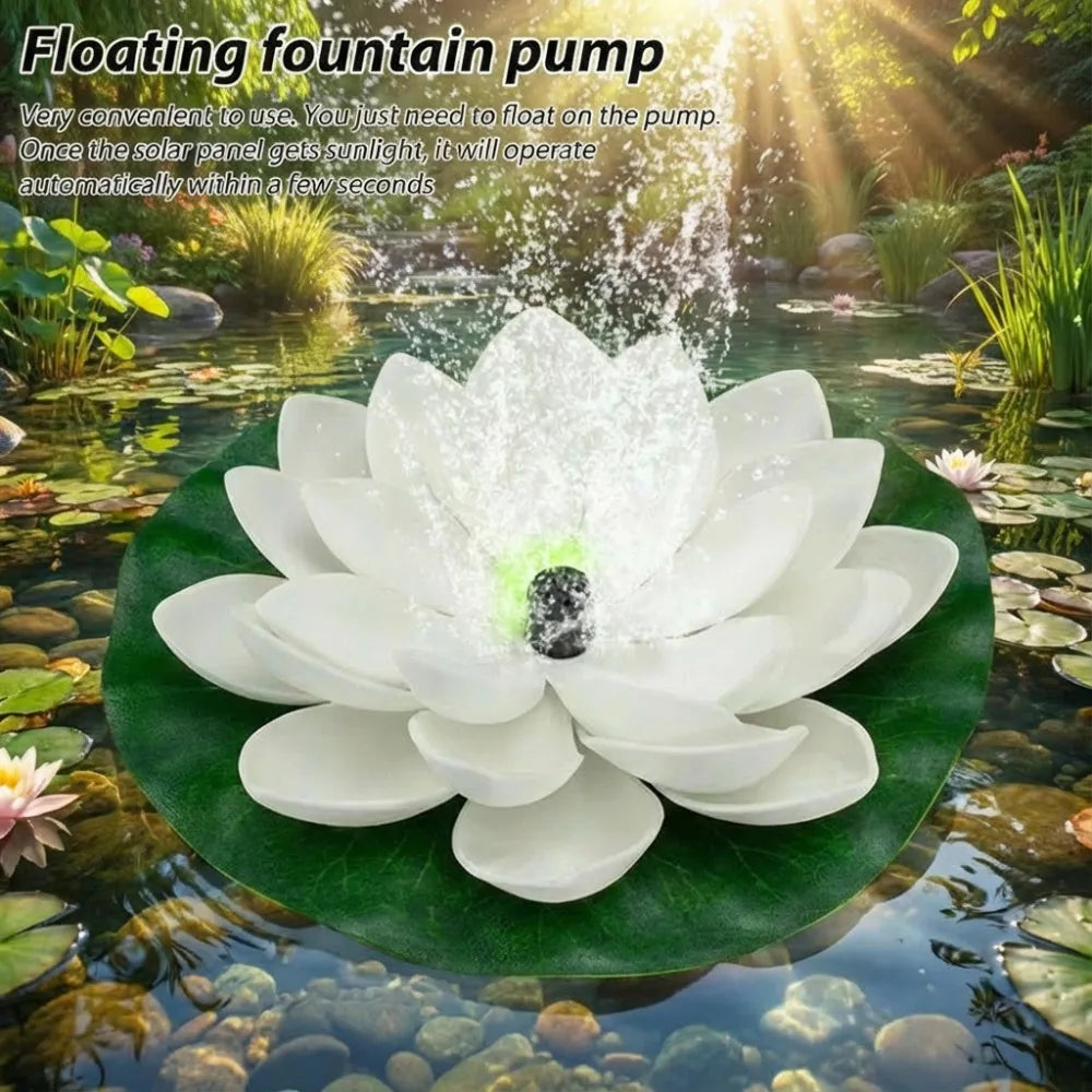 Solar Floating Lotus Fountain Pump – 1.2W Pond & Bird Bath
