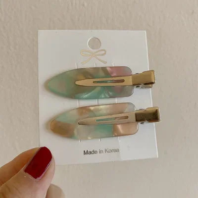 Set 4/2 Pcs No Bend Crease Seamless Hair Clips Fringe Hairpin Duckbill Clip Makeup Bangs Fixed Side Bangs Salon Styling Headwear Peaceful Pleasures Health and Wellness Ivory