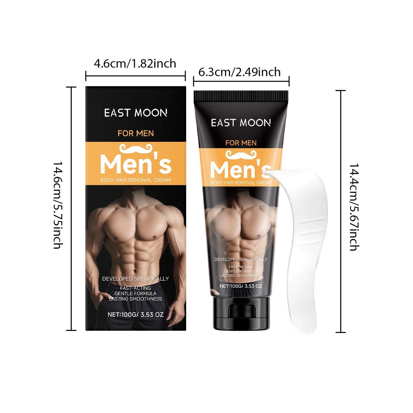 Men's Painless Hair Removal Cream with Scraper – Body & Chest
