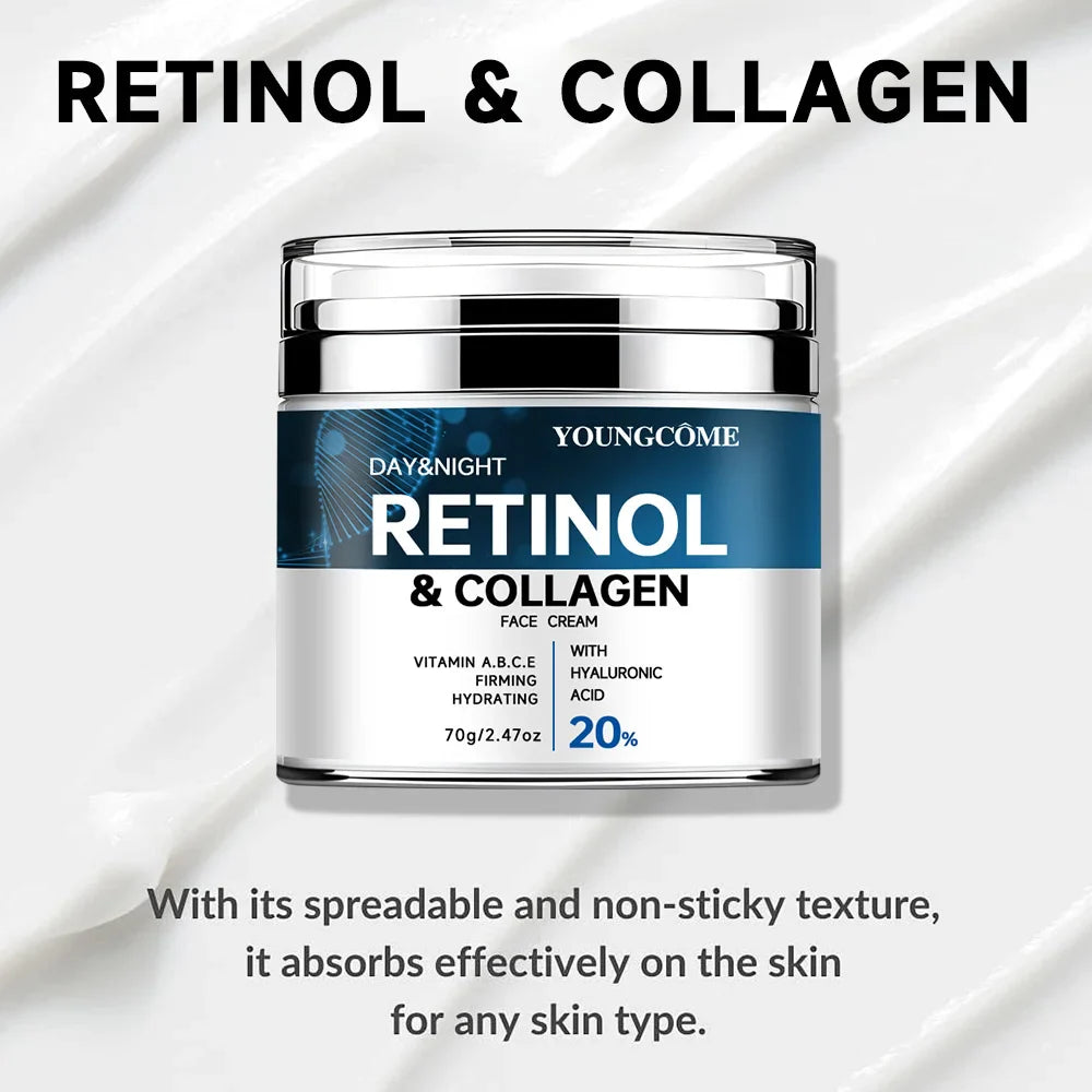Retinol & Collagen Anti-Aging Face Cream – 72H Hydration | 70g