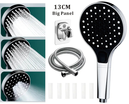 4-Mode High Pressure Shower Head 13cm Panel with Filter Handheld Shower Head Oasis Select