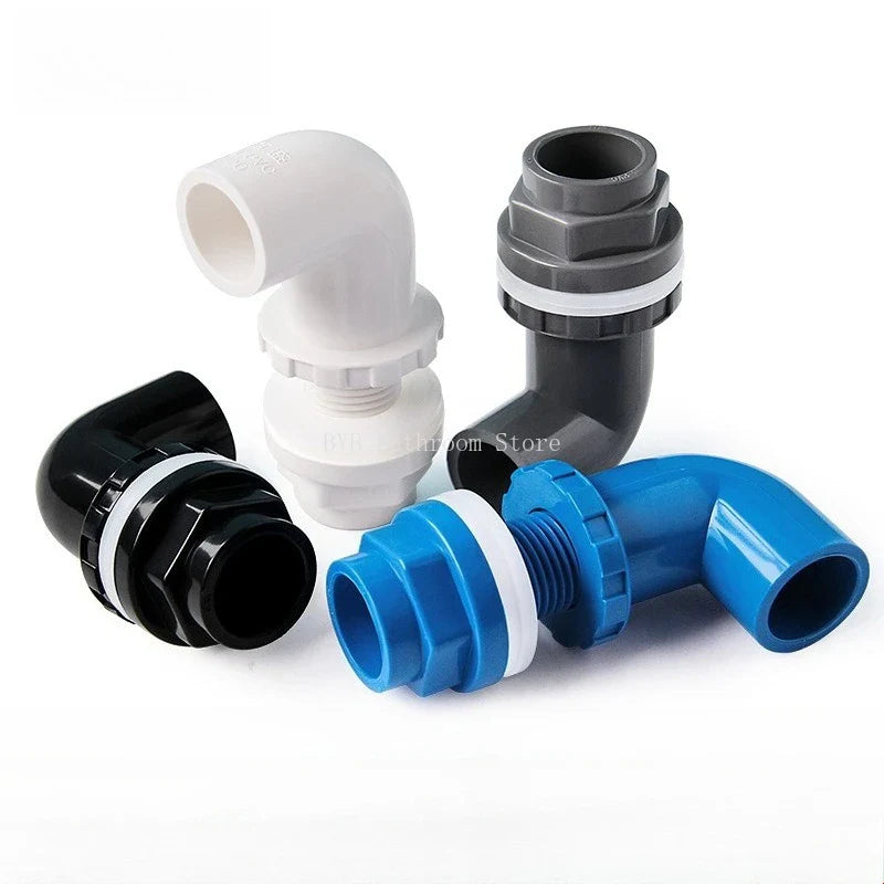 5-Pack PVC Aquarium Elbow Drain Connectors 20–50mm Fish Tank